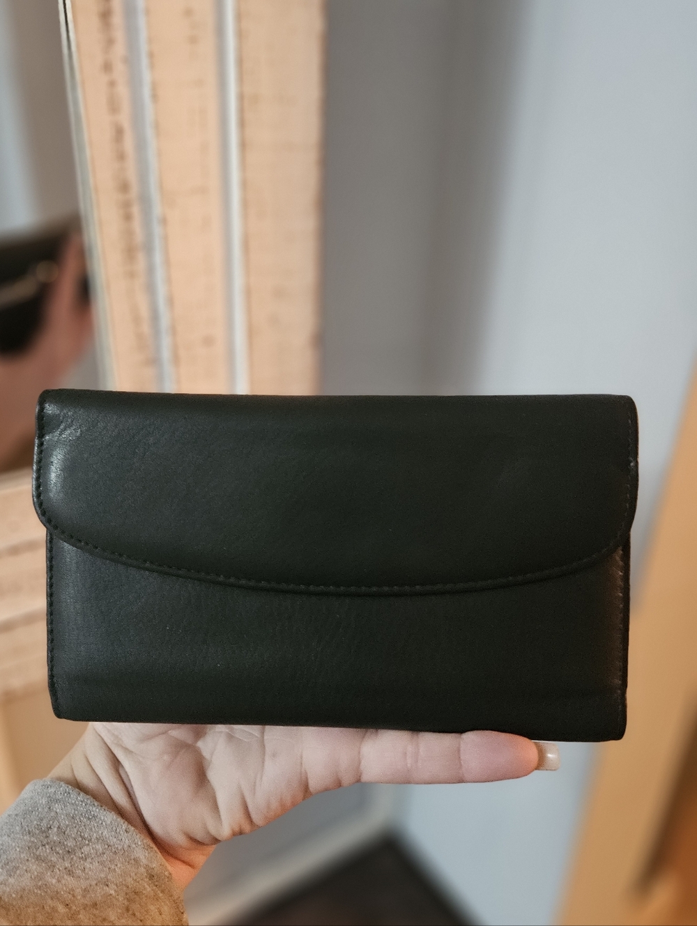 Buxton Vintage Dark Green Leather Women's Clutch Wallet Witg Kisslock